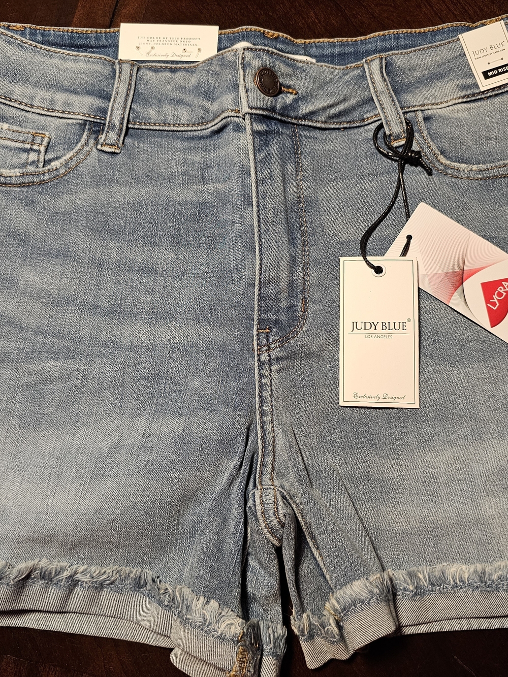 Judy Blue Light Wash Frayed Hem Denim Shorts